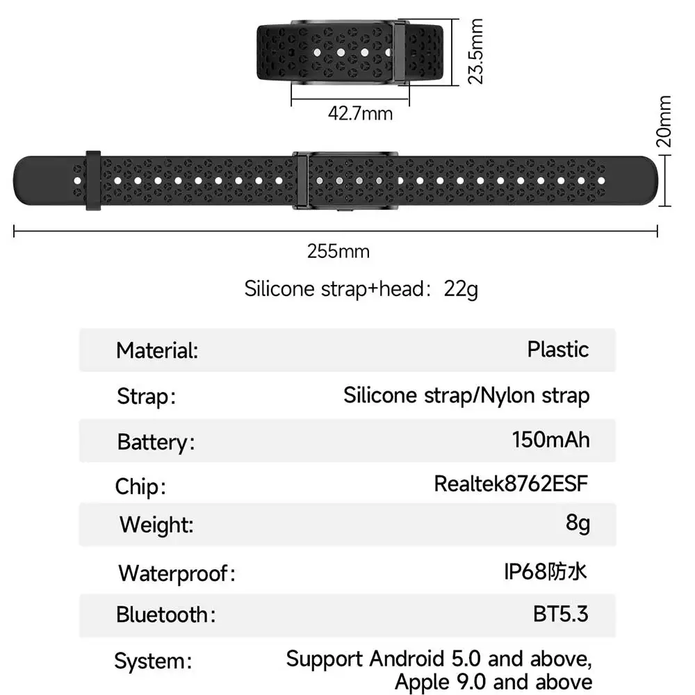 Health Tracker Heart Rate Blood Pressure Vibration Alert Android Ios Compatible Smart Bracelet Band Pack of 10 - Image 2
