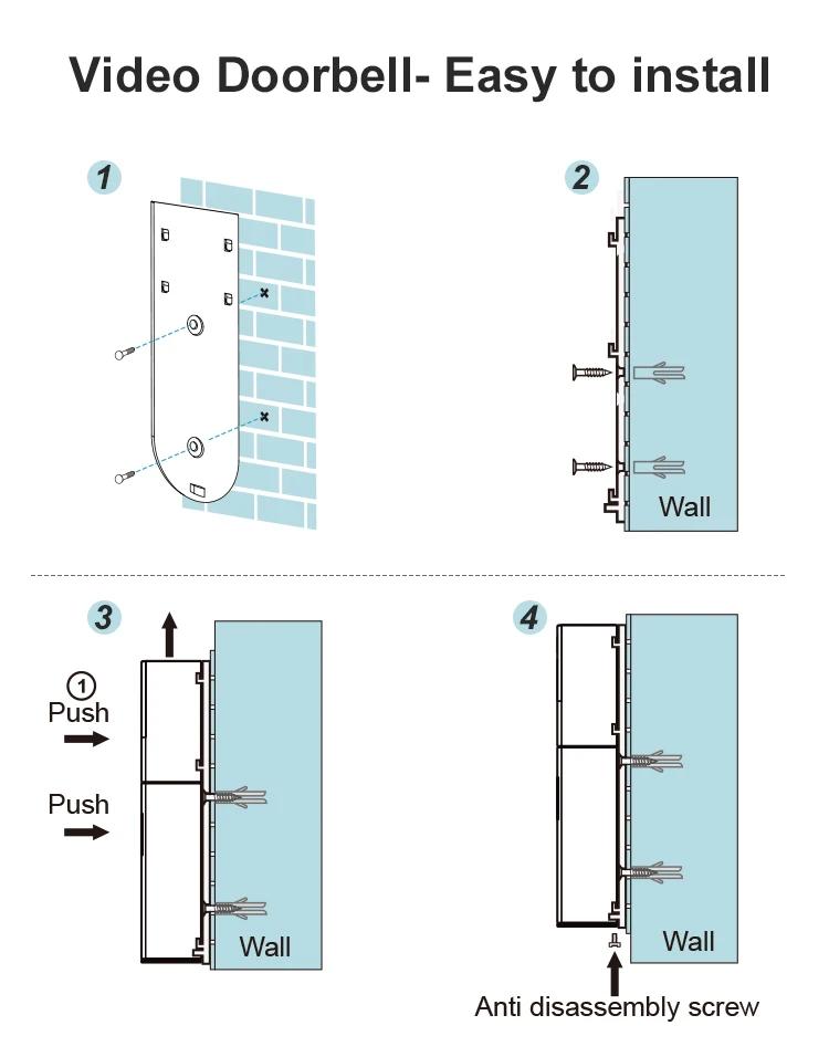 ZCVISION Factory Wholesale High Quality Patent Private Mould Battery Powered Tuya Smart Wifi Video Doorbell Camera - Image 3