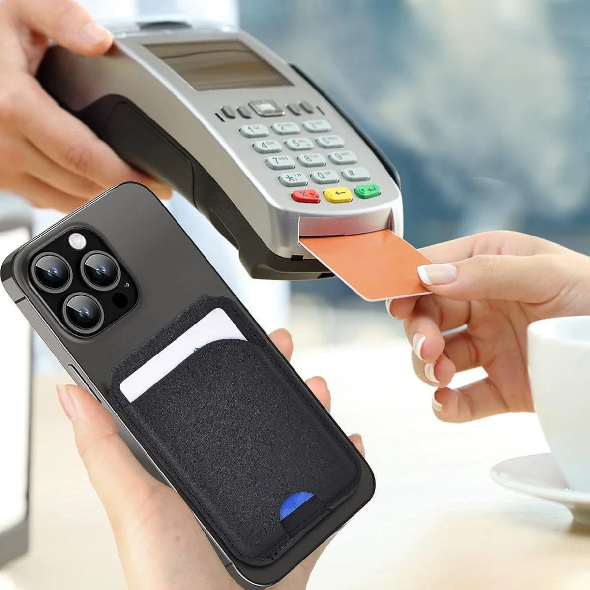 Phone Wallet Back Phone Mobile Cover Magnetic Leather Wallets case 16 15 14 for apple Wallet for iphone 17 Pack of 10 - Image 3