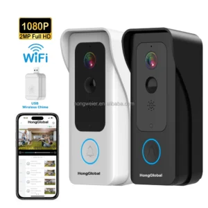 HongGlobal 2MP Surveillance Outdoor CCTV Ring Battery Door Bell Security Camera ICAM+ WiFi Video Smart Wireless Doorbell Camera