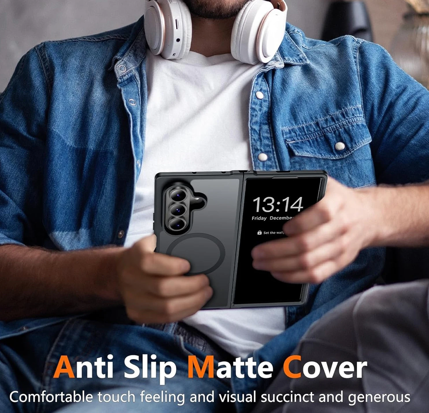 Full Cover Magnetic Matte Case for Samsung Galaxy Z Fold 7 Translucent Mobile Wireless Charging Cases with Magnet New - Image 4