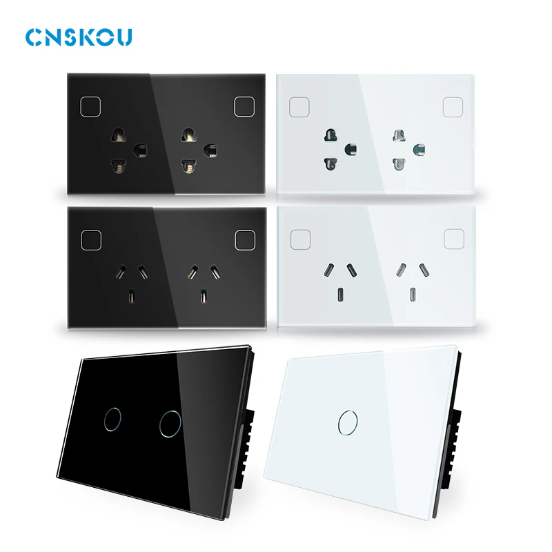 CNSKOU Good Price US 1_2_3_4Gang Smart Home APP Remote Control Voice Light Tempered Glass Touch Wifi Tuya Wall Electrical Switch