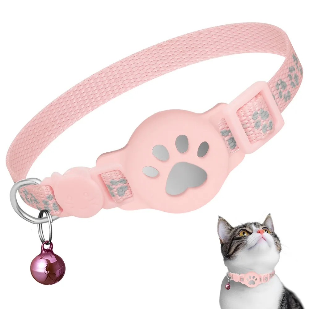 Reflective Cat Collar with Bell Suitable for Apple Airtag OEM ODM Supplier Customizable Pet Accessories Pack of 2 - Image 4