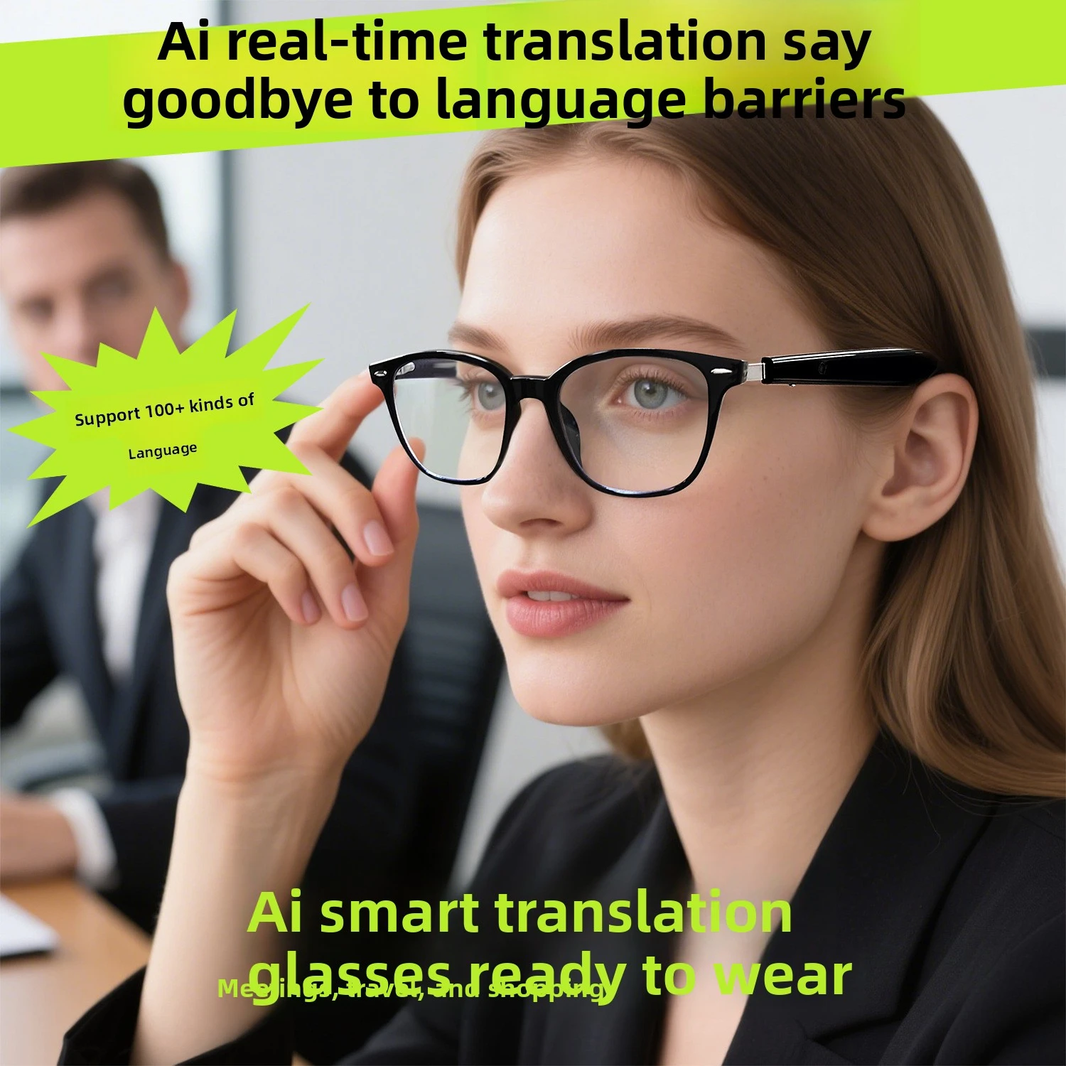 MZT GT35 Automatic On/Off Bluetooth Metal Spring Hinge Design AI Smart Glasses Listening to Songs Talking Glasses