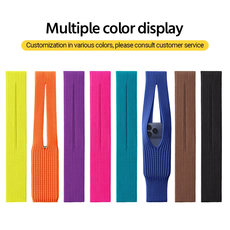 Customized New Cell Phone Pocket Short Hand Strap Long Crossbody Strap Lemon Purple Pink Orange Black Color for iPhone Pack of 500 - Image 3