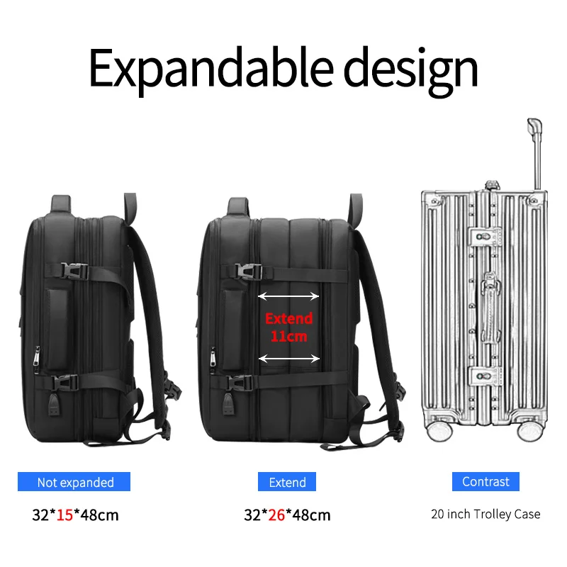 New Multifunction Large Capacity Usb Raincoat Backpack Business Travel Laptop Backpack Bag Men - Image 4