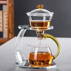 Multi-function Creative Heat Resistant High Borosilicate Glass Semi-automatic Magnetic Tea and Coffee Pot Set
