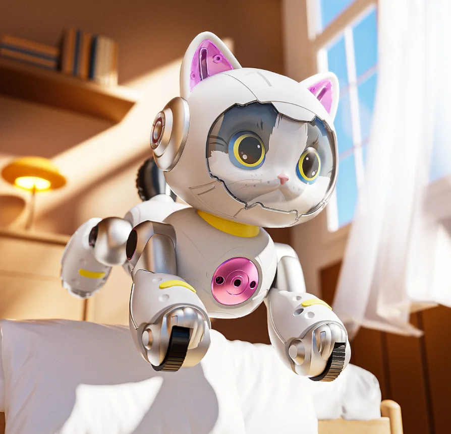 WGNRC Y14 Ai Smart Robot Cat,Gesture Sensing Remote Control Car,Intelligent Remote Control AI Smart Cat,Walking Robot Cat Toy - Image 3