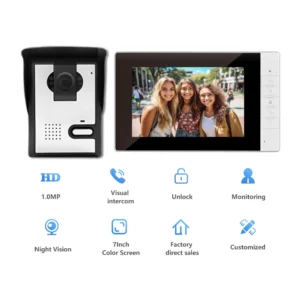 BIG SALE! 4 Wired Video Intercom System Camera Doorbell with 7 Inch Screen Night Vision Home Door Bell for Villa