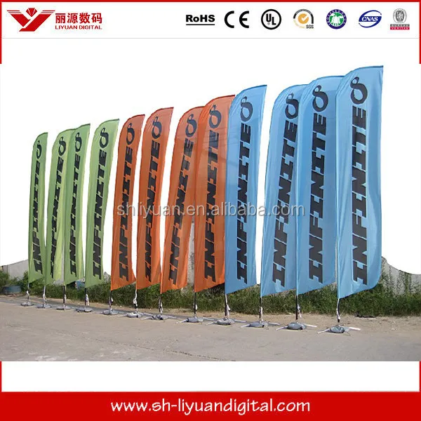 Teardrop Flying Banner Beach Flagpole Sale Now Open House Car Wash Swooper Custom Printed Feather Flag With Spike Base - Image 3