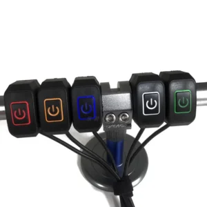 22mm Waterproof Motorcycle Indicator Led Light Button Pressure Control Switch Button with Light Motorcycle Switch Pack of 2