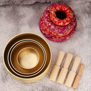 Brass Ode Buddha's Sound Bowl Copper Brass Instrument Ring Copper Meditation Desktop Metal Ornaments Singing Bowl Pack of 10