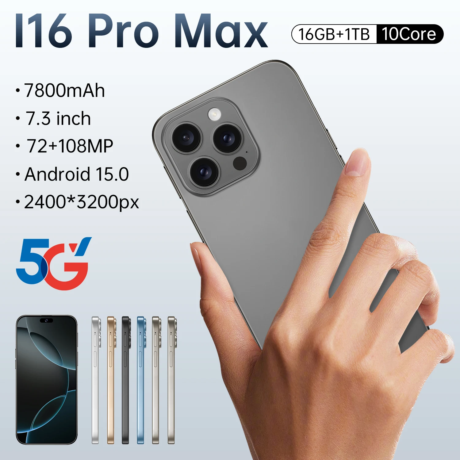 11 12 13 14 15 16 Promaxe Plus Mobile Phones 256/512GB 108MP CDMA/LTE French Gray/Silver/Gold - Image 4
