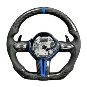 Quality Carbon Fiber Perforated Leather for BMW 3 Series F10 F30 F90 F01 F12 M3 M6 E90 Z4 X1 X6 Car Steering Wheel