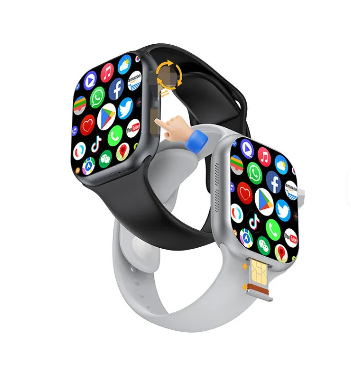 CD20MAX W527 Processor 5G SIM Card Insertion Smartwatch 4G+32G Memory Rotating Camera 2.06"AMOLED Screen 1880mAh Battery