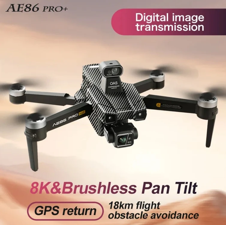 AE86 PRO Max Plus Obstacle Avoidance Brushless Quadcopter Drone 4K HD Dual Camera FPV Anti-Shake Gimbal 6KM Drone - Image 3