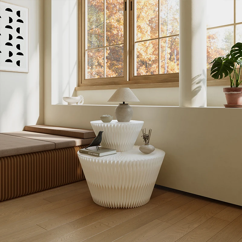 Space Saving Rotating Cylinder Rack Kraft Honeycomb Column for Small Store Home Decoration Pack of 2 - Image 2