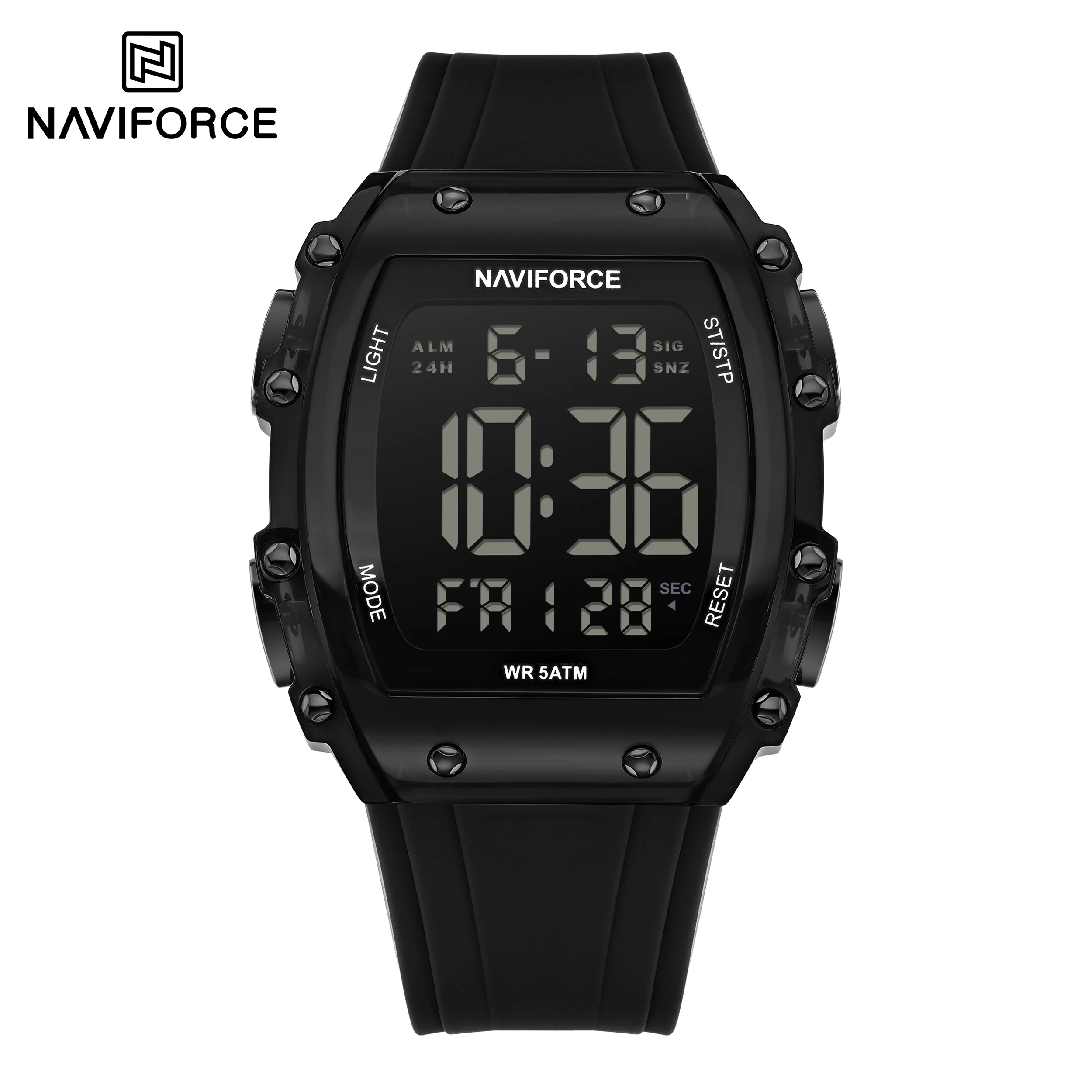NAVIFORCE 6107 Digital Watch for Men with Silicone Strap Bulk Buy Sport Water Resistant Lcd Luminous Men Watch Reloj Pack of 2 - Image 4