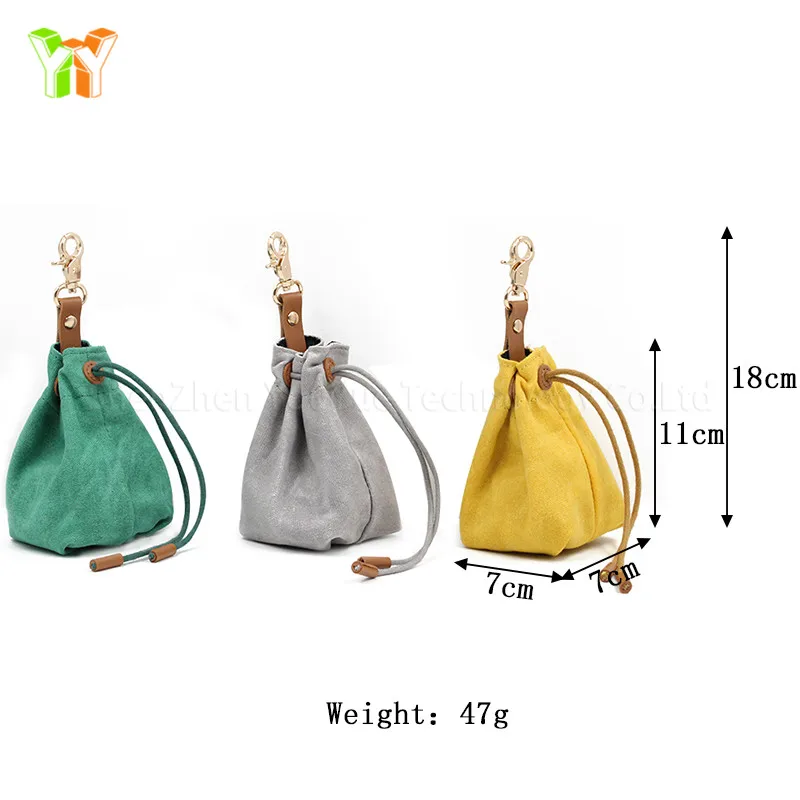 Factory Supply Waxed Canvas Dog Treat Bag Pouch Waterproof Leather Pet Snack Food Bag Holder With Hook for Pet Pack of 2 - Image 2