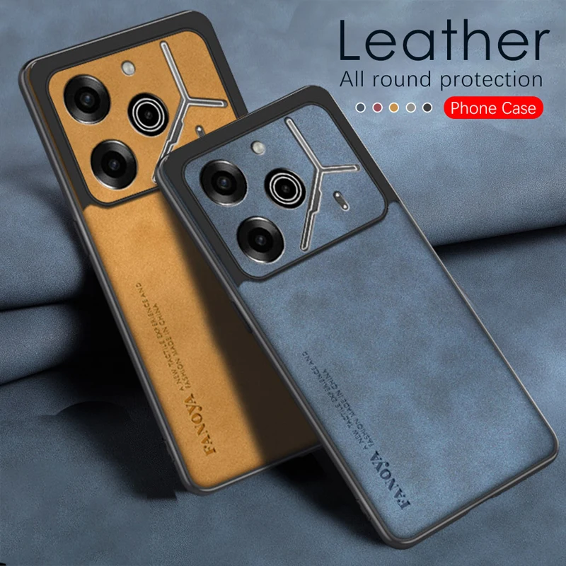 For Infinix GT 20 Pro Frosted Leather Cover Case Matting Anti-Shock Hard Plastic Sheepskin PU Leather Case for Infinix GT20 Pro Pack of 10 - Image 2