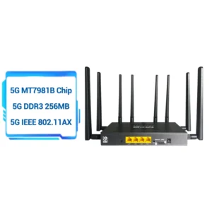 4G/5G WiFi Router with Sim Card Slot Openwrt Lte Routers 3000Mbps 3 LAN Ports MT7981B Built-in ESIM Wifi6 5G CPE Router