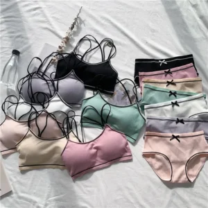 Fitness Yoga Bralette Suit Breathable Cotton Padded Push up Underwear Bra and Panties Push up Seamless Women Bra Briefs Sets Pack of 10