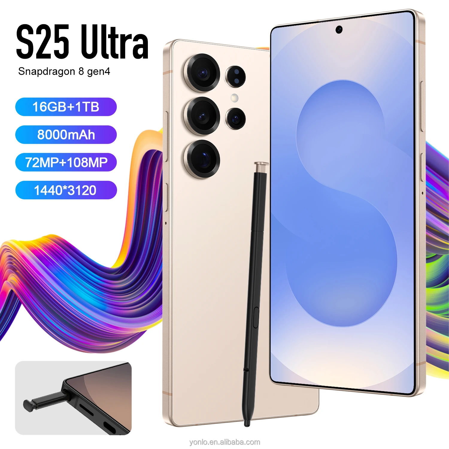 S25 Ultra 5G Smartphone with 16GB+1TB Dual SIM 108MP Rear Camera Spanish Operating Language LTE+CDMA Cellular