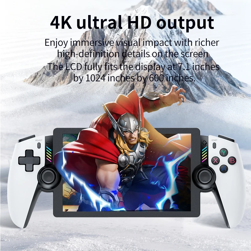 M28 Video Game Console Linux System 7.1 Inch IPS Large Screen Portable Retro Handheld Game Player Support for PS2 Emulator - Image 4