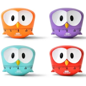 Owl Manually Rotating Mechanical Timer Cartoon Rotating Timers Table Top Ring Kitchen Timer