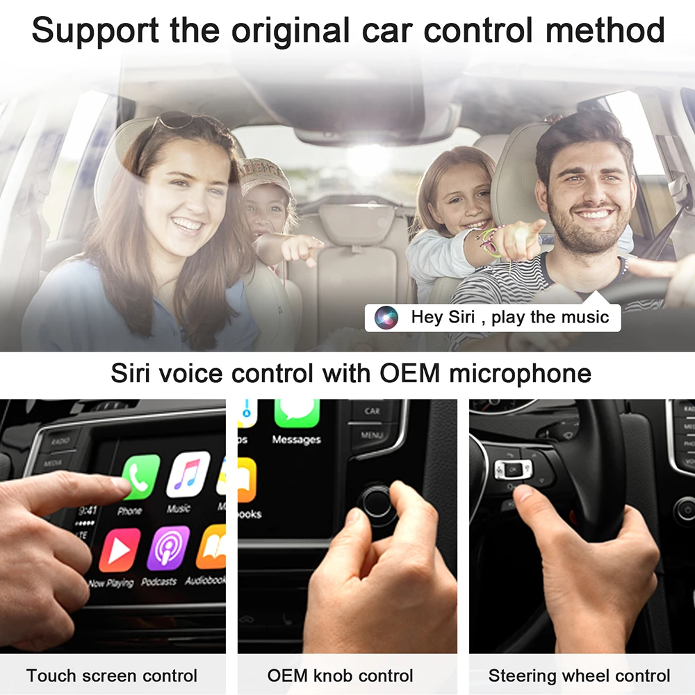CarPlay Wireless Adapter for iPhone Wired Car Play Wireless Car Play Dongle Converts Wired to Wireless Carplay Android Auto Pack of 2 - Image 2