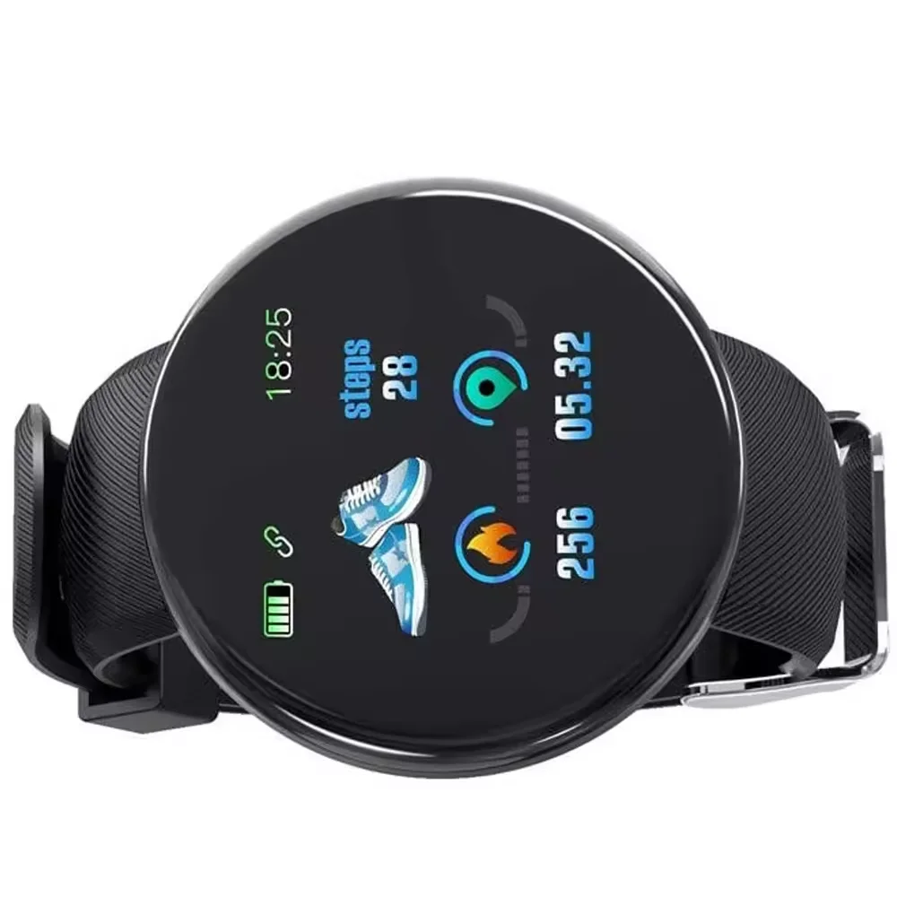D18 Smart Bracelet Color Round Screen Heart Rate Sleep Monitor Walking Exercise Fitness Smart Watch Pack of 2 - Image 3