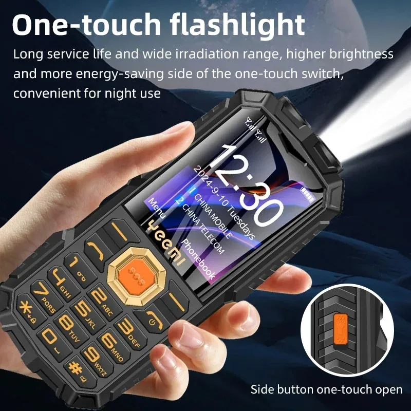Drop Shipping GSM 2G Rugged Elderly Mobile Phone Big Battery Double Flashlight Speed Dial Dual Sim Large Button Cellphones Pack of 5 - Image 4