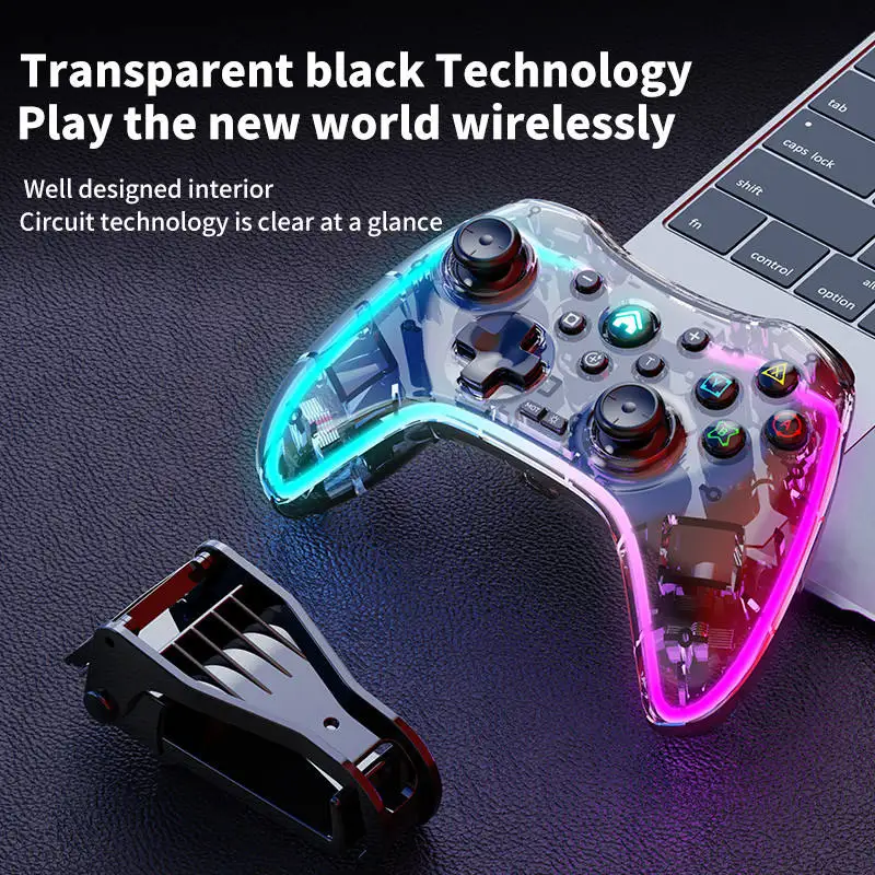 New Model Switch Game Controller Transparent Luminous Controller RGB Android Controller - Image 4