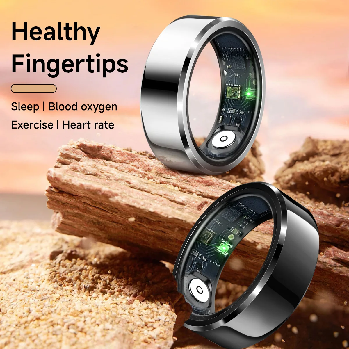 2025 R02P New Product Women Smart Ring Blood Oxygen Waterproof Step Counting Calorie Healthy Sleep Ring for Women - Image 3