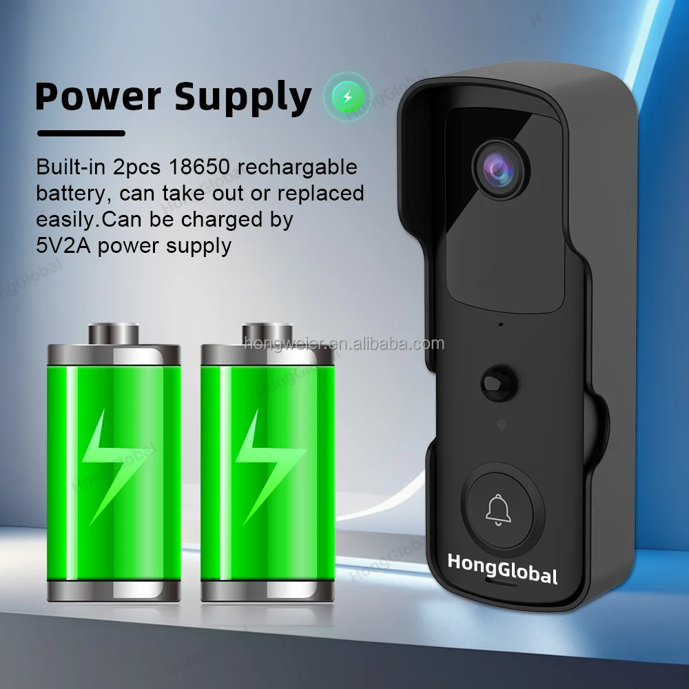 HongGlobal 2MP Surveillance Security CCTV Smart Home Door Bell Camera Tuya IP Outdoor WiFi Video Ring Wireless Doorbell Camera - Image 3