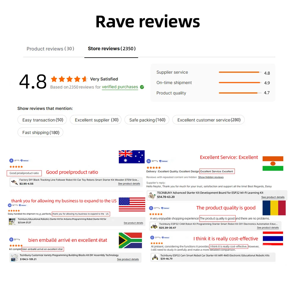 Tscinbuny 4WD Ackerman Wheel ESP32 Camera WiFi Smart Robot Car Kit Electronics Programming Learning for Arduino Programming - Image 4