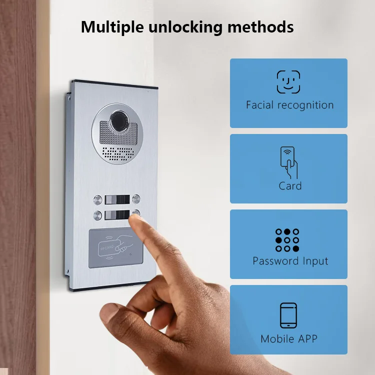 Color Digital IP Video Intercom System with Password Unlock for Apartment Buildings Video Door Phone Doorbell with TCP Network - Image 2