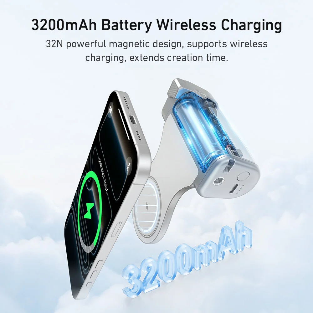 TELESIN Pro Shot Imaging Grip Magnetic Design Rechargeable 3200mAh Battery for Phone Professional Photography - Image 4