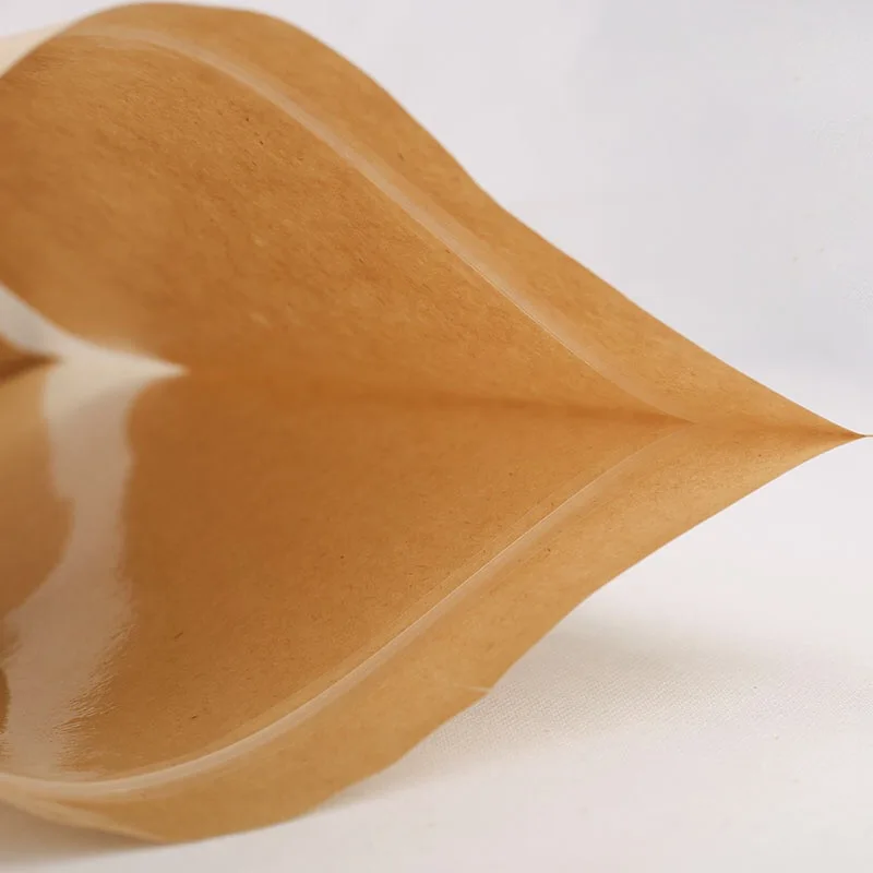 Custom Logo Compostable Stand up Pouch with PE Zipper for Snack Spice Nut Feed Flour Packaging - Image 3