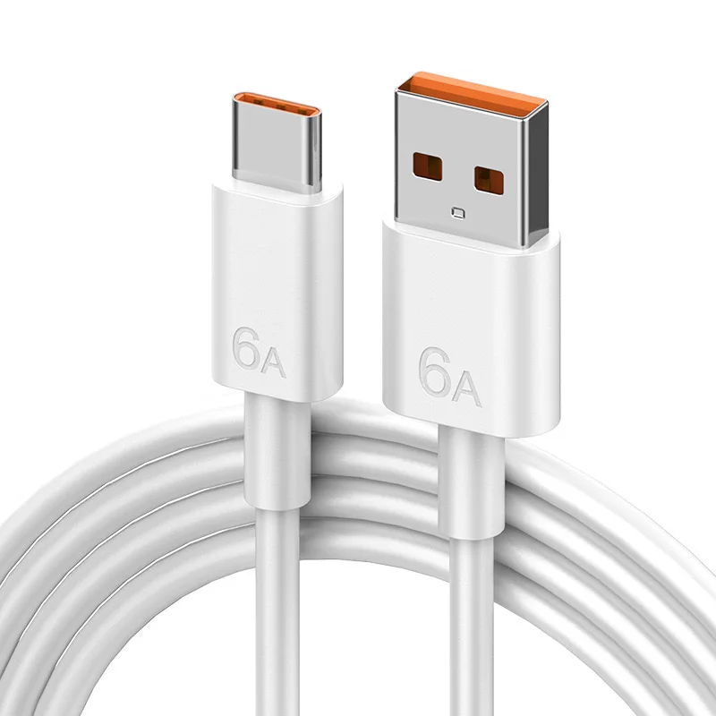 6A USB Type C Charger Cable for Huawei Quick Charge Fast Charging Mobile Phone Data Cables Pack of 20