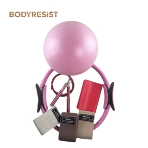 Five-Piece Pilates Circle Yoga Wheatball Ring Set 25cm TPE Tension Band Stretch Assist for Yoga Accessories Support Tools