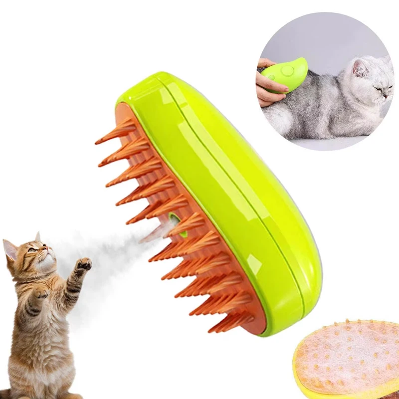 Cat Luxury Eco-Friendly Plastic Stocked Brush Steam Brush for Pet Grooming Shedding 3 in 1 Electric Indoor Use Massage Comb Pack of 10 - Image 2
