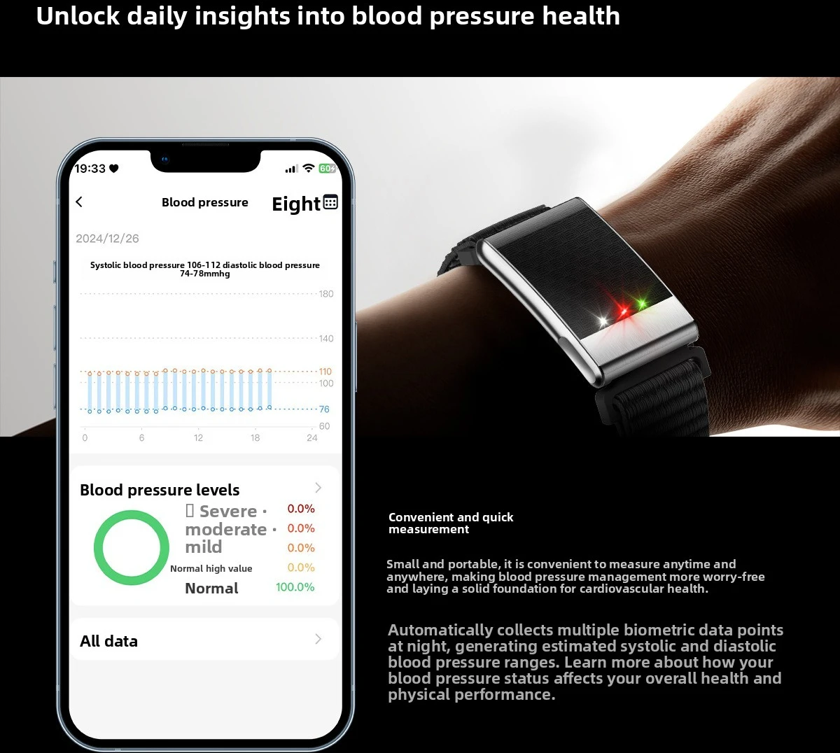 Explosion No Screen Smart Bracelet E900 Health Analysis Sleep Monitoring IP68 Waterproof Fitness Tracker USB Recharge CE Pack of 2 - Image 2