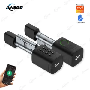 Wholesales Waterproof Smart Cylinder Europe Tuya Ttlock APP Electronic Fingerprint Smart Door Lock Cylinder for Home