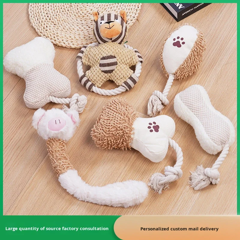 Wholesale Eco-friendly Dog Toys Durable Stout Plush Chew Set Squeaky Function Comforter Pp Cotton Filling Super Soft Pet Toy Pack of 10 - Image 3
