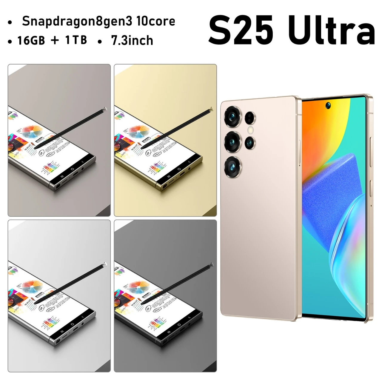 new S25 Ultra 5G Smartphone 7.3 Inch HD Deca Core OLED 108MP Rear Camera LTE Newest Android 14 Global Version Mobile Phone - Image 3
