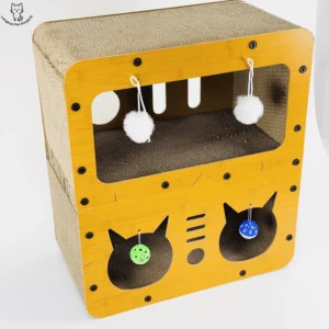 Large Multi-Cat Tree with Built-In House Durable Scratch Board & Toy All-Season Sturdy Design for Cats' Daily Fun