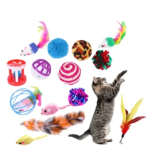 Variety 20 Set Cat Toy New Pet Supply with Stick and Mouse for Cat Trees & Scratcher Pack of 3