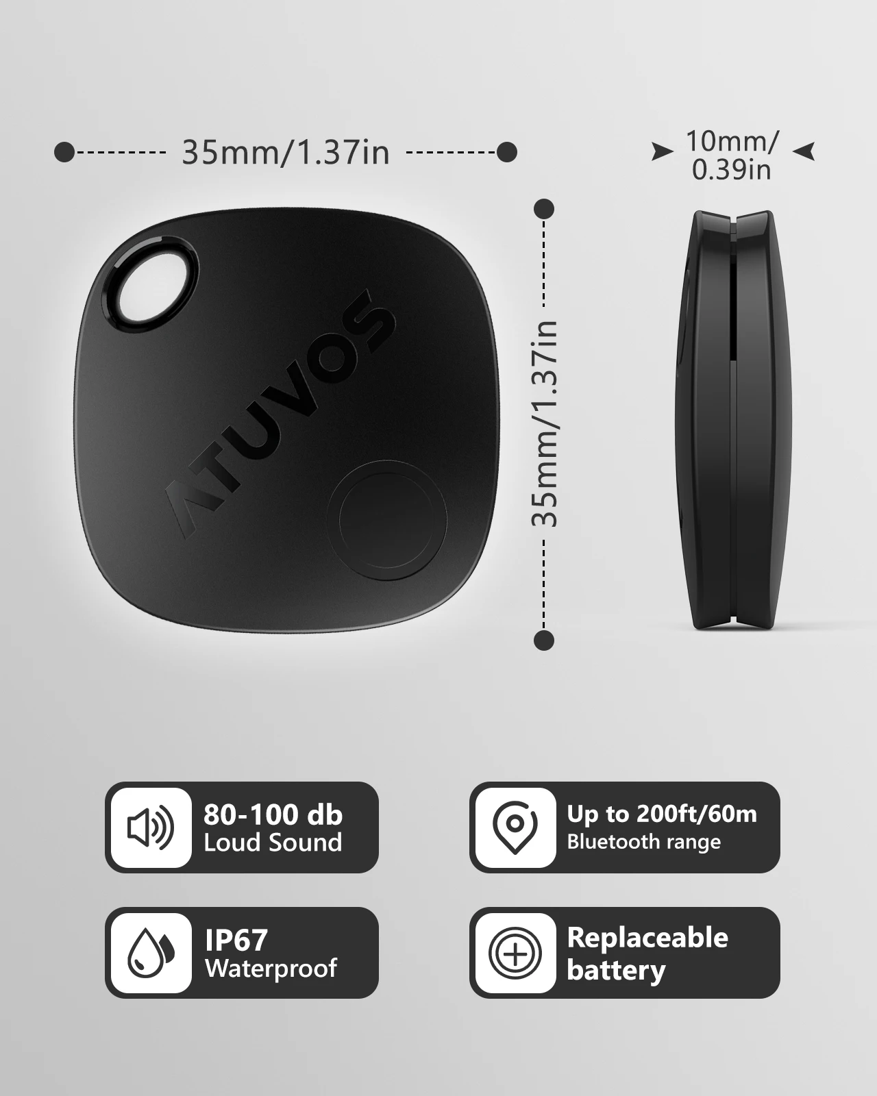 Atuvos FindMy IOS GPS Tracker Multifunctional Plastic IOT Ebike Clothing Wire Tracker Kids Feature Supplies Global Positioning - Image 4