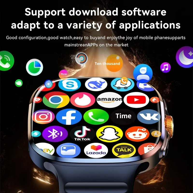 GSM Smartwatch Square AMOLED Display Silicone Band 2.4" Rotating Photo Heart Rate Blood Pressure NFC Access Control M99 - Image 4